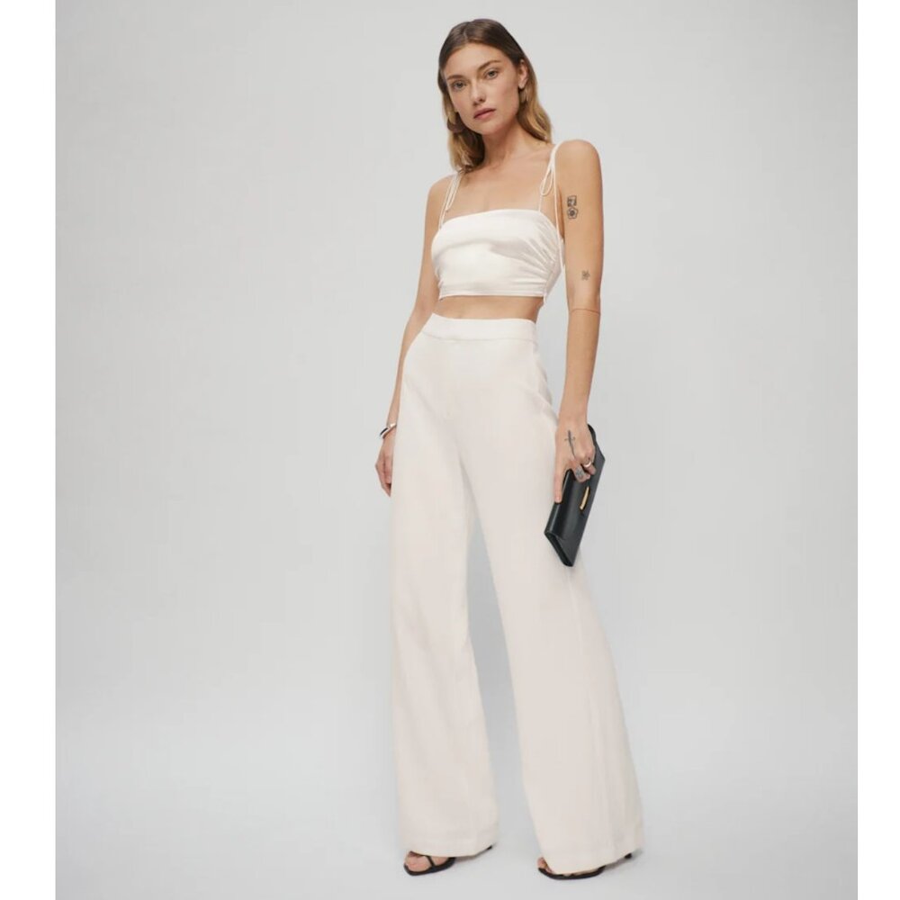 Reformation Faye Pant in Ivory Size 0